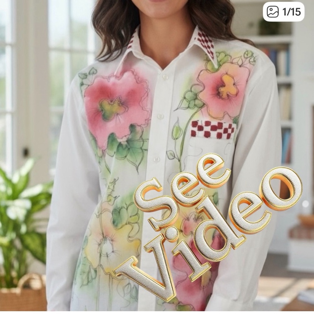 👛 (ANY 2/$20) PURITAN Floral Tunic, M